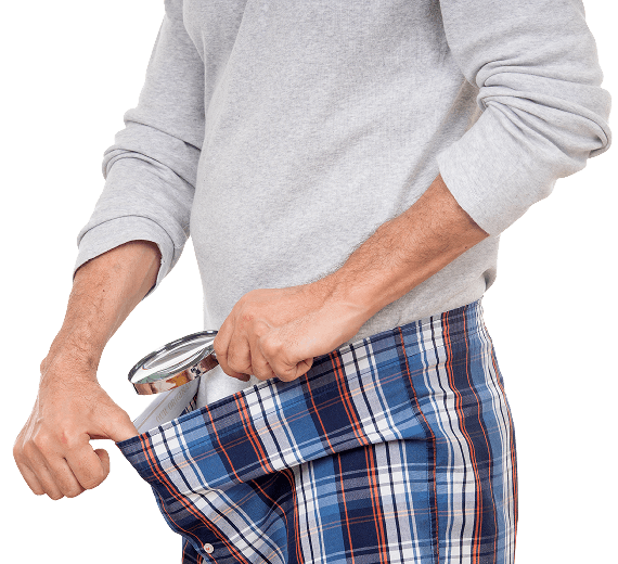 Representación de evaluación urológica y diagnóstico de salud íntima masculina en Clínica Insalud.